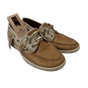 Sperry Size 8 Top-Sider Rosefish Women's Sparkle Boat Shoes Tan W/ Relacing Kit
